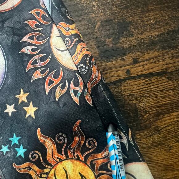 Women's Celestial Wide Leg Pull On Pants Size XS Stars Moons Boho Gypsy Festival - Picture 10 of 11